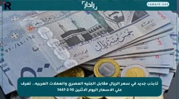 تذبذب جديد في سعر الريال مقابل الجنيه المصري والعملات العربية.. تعرف على الأسعار اليوم الاثنين 10-2-1447